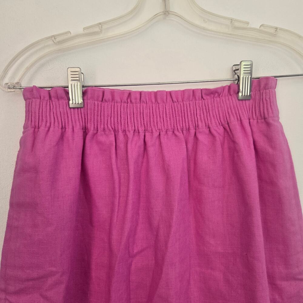 J Crew Factory Womens Linen Blend Skirt Elastic Waist Casual Classic Summer 0 - Picture 4 of 9